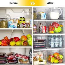 Maybe you would like to learn more about one of these? Buy Set Of 6 Clear Storage Bins Prinoff Refrigerator Fridge Freezer Organizer Bins Plastic Pantry Organization Kitchen Pantry Cabinet Can Food Storage With Handles Online In Turkey B08n5yhtds