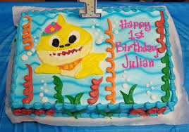 2nd Birthday Baby Shark Rectangle Cake Baby Shark Cake Shark Birthday Cakes Shark Birthday Baby Shark