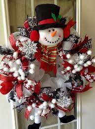 Christmas Snowman Wreath White Deco Mesh Snowman By Thecornerpaper Weihnachtsbasteln Basteln Weihnachten Weihnachten