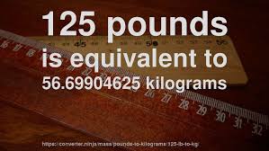 Convert between the units (lb → kg) or see the conversion table. 125 Lb To Kg How Much Is 125 Pounds In Kilograms Convert