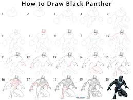 Drawings animals wild black panther drawing sketches purple cat black panther learn to draw panther drawing tutorial. How To Draw Black Panther Step By Step Pictures