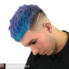Galaxy dye is a unique mix of blue and purple hair meant to resemble the starry night sky. Men Haircut Kilianarvelo Barber Purple Blue Model Arodipm Tenerife Barber Barbershop Peluquero Barbero Barberia Barbershop Natural Spain Kilianarvelo Canarias Hair Mens Men Fade Corte Haircut Menstyle More Hairstyles