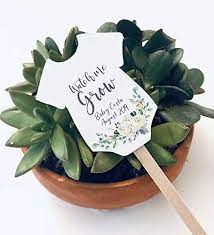 Amazon Com Succulent Favor Tags Greenery Baby Shower Favor Tags On Stick Handmade Products