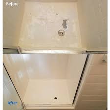 This Peeling Shower Pan Was In Need Of Some Serious Help But Our Skilled Technicians Were Able To Fix It In One Day Shower Transformation Shower Pan Shower