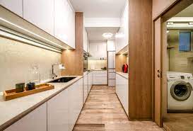 The glossy white design beautifully complements the colder black of the kitchen appliances. Perfect Hdb Kitchen Cabinet Design In Singapore Weiken Interior Design