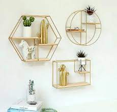 Geometric Floating Shelves Wall Mounted Shelves Hanging Shelf Decor Shelf Decor Bedroom Geometric Shelves