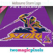 Melbourne storm have today unveiled a new logo ahead of the 2019 season. Melbourne Storm Logo Crochet Graph C2c By Twomagicpixels On Zibbet