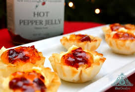 Using a pastry brush, brush one phyllo sheet. Cream Cheese And Pepper Jelly Phyllo Cups Thedealyo Com Stuffed Peppers Food Yummy Appetizers