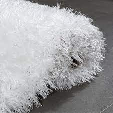 Hand) aus einem nichtraucherhaushalt besichtigung und abholung in. Moderner Wohnzimmer Shaggy Hochflor Teppich Soft Garn In Uni Weiss Ebay
