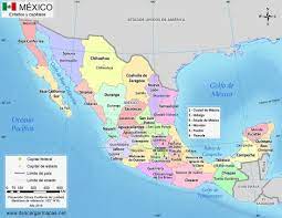 Mapa de méxico para imprimir y colorear con todos los estados en formato pdf. Los 32 Estados De Mexico Con Sus Capitales Mapa Con Estados Banderas Saberimagenes Com