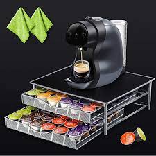 This machine uses both plastic and aluminum nespresso compatible capsules. 2 Tier Coffee Pod Storage Drawer With 2pcs Cleaning Cloths Coffee Pod Holder For 72 Pods Masthome Review Coffee Pod Storage Coffee Pod Holder Pod Storage