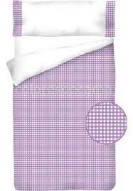 Housse De Couette Coton Et Vichy Carre Lilas