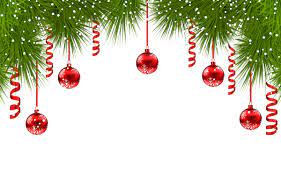 Christmas Pine Decor With Red Ornaments Png Clip Art Image Red Ornaments Christmas Border Christmas Graphics