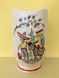 Reserved Kitsch 1950s Little Pedro Vase By Crown Etsy Vase Kitsch Mexican Designs