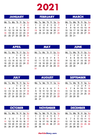 19 templates to download and print. 2021 Calendar With Holidays Printable Free Colorful Monday Start Matildastory Com