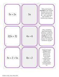 equivalent expressions matching activity like terms equivalent expressions combining like terms pinterest