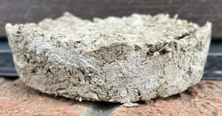 Hemp hurd mixed with lime binder, AI generated
