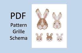 diagrammes la famille lapins miyuki tissage etsy brick stitch pdf pattern coloriage enfants