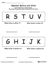 This alphabet song in our let's learn about the. Free Alphabet Before And After Part1 Myteachingstation Com