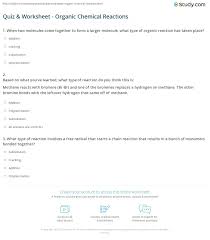 Check these answers against the work you did on the six problems. Quizksheet Organic Chemical Reactions Identifying Types Of With Answers In Chemistry Nilekayakclub