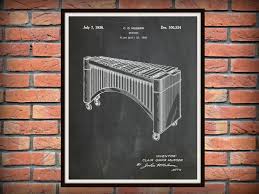 It designs and manufactures percussion instruments for orchestra, marching bands and drummers. 1936 Marimba Patent Print Xylophone Patent Print Music Room Decor Orchestra Art Marching Band Instrument Jazz Band Gift