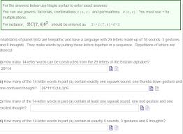 What's yours?' students create new words. Solved For The Answers Below Use Maple Syntax To Enter Ex Chegg Com
