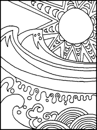 Sun And Ocean Abstract Free Printable Coloring Pages Summer Coloring Pages Sun Coloring Pages Free Coloring Pages