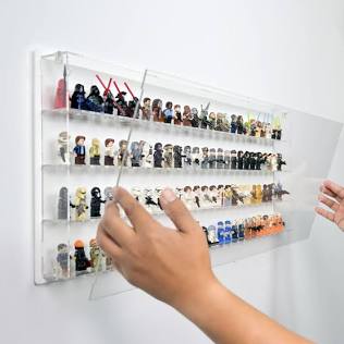 Minifigure dustproof wall display showcase, AI generated