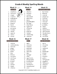 Write the spelling word that is the opposite of the given word. Grade 6 Spelling Words Tree Valley Academy