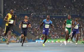 Trayvon bromell is racing against usain bolt and justin gatlin in the 100m dash in the olympics. Y7v9d0o0wfqlrm
