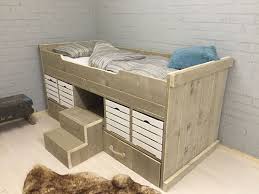 kajuitbed jan julius is een steigerhouten kinderbed met diverse opties legio opbergruimte met de handige lade s e kajuitbedden kinderbed bed met opbergruimte