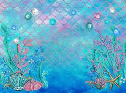 Little Mermaid Birthday Party Photo Booth Backdrop Fishes Under The Sea Princess Ebay Festa Da Sereia Aniversario Da Sereia Festa De Aniversario Da Sereia