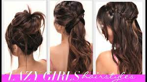 Messy ponytails are really easy to create, and this one is perfect for wavy or curly hair. 4 Easy Lazy Girls Back To School Hairstyles Cute Hairstyle Braids Messy Bun Youtube
