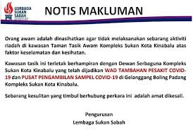 Website ini sedang diupdate, sebarang kesulitan amat dikesali. Jabatan Penerangan Sabah On Twitter Sebarang Kesulitan Yang Timbul Berhubung Perkara Ini Adalah Amat Dikesali Sekian Harap Maklum Sumber Fb Kompleks Sukan Kota Kinabalu Japensabah Covid19 Kitajagakita