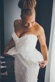 Jana listens to her brides, she keeps them comfortable and validated. San Diego Party Wedding Ruffled Whimsical Wedding Gown Vintage Inspired Wedding Gown Peplum Wedding Dress