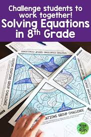 Variables On Both Sides Of The Equation Group Activity Solving Equations Teaching Algebra Equations