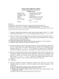 Dalam postingan ini saya bagikan soal matematika kelas 10 11 12 beserta kunci jawaban atau pembahasannya. Soal Uts Matematika Ekonomi 1617 Pdf