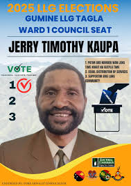 First Customer Served! A big thank you to Jerry Timothy Kaupa, Gumine LLG  Ward 1 Tagla Council Candidate, for trusting us with your campaign  materials. We wish you all the best in