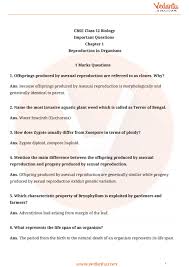Important Questions For Cbse Class 12 Biology Chapter 1 Reproduction In Organism