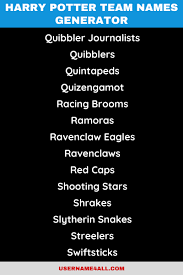 Our world is filled with things that can be found in groups of four. Top 350 Harry Potter Trivia Team Names Ideas And Generator