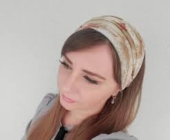 Rose Garden Lace Women Headband Bandana, Head Covering, Black Stretchy  Scrunchy Headband, Wide Headband Christian Hair Scarf Wrap