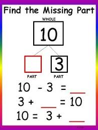 Missing Part Classroom Math Charts Kindergarten