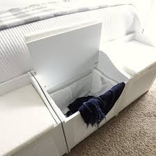 This upholstered coastal bed bench perfectly storage bed linens, books and your small belongings. Small Bedroom Laundry Storage Benches The Craft Patch