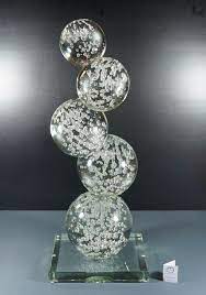 Murano Art Sculpture With Five Spheres In Venetian Glass Is Necessary To Use Two Different Techniques Mas Sphere Sculpture Glass Sculpture Murano Glass