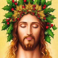 Jesus Christ Inside Joy Christmas Berry Wreath Lights · Creative Fabrica