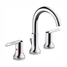 Delta Trinsic 8 In Widespread 2 Handle Bathroom Faucet With Metal Drain Assembly In Chrome 3559 Mpu Dst The Home Depot Widespread Bathroom Faucet Delta Faucets Delta Trinsic