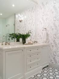 We did not find results for: Master Bath With White And Gray Wallpaper Transitional Bathroom