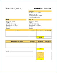 Free Welding Invoice Template Example Welding Estimate Template Excel Estimate Template Invoice Template Templates