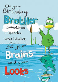 What kind of brother birthday wishes should you write in your brother's birthday card? Funny Duck Brother Birthday Card Funky Pigeon