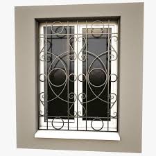 3d Model Windows Security Bars Iron Window Grill Window Grill Design Window Grill